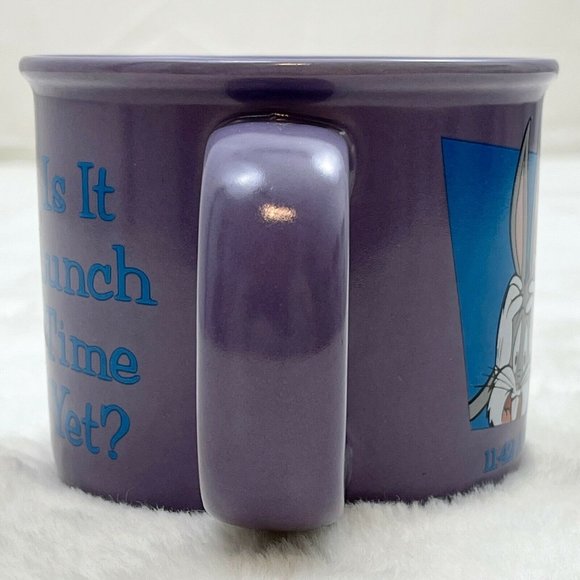 Vintage 1997 Warner Bros. Bugs Bunny Is It Lunch Time Yet 14oz Mug Purple - Picture 4 of 8